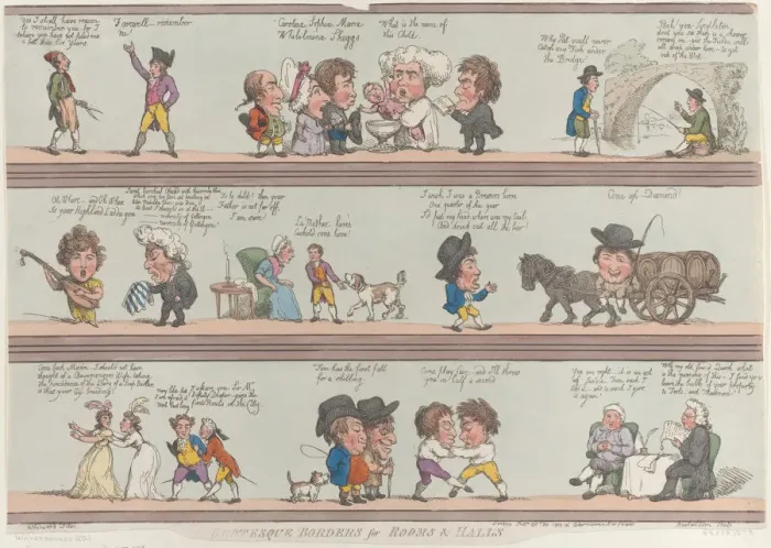 Framed Print : Grotesque Borders for Rooms & Halls, [October 20, 1800], reprint