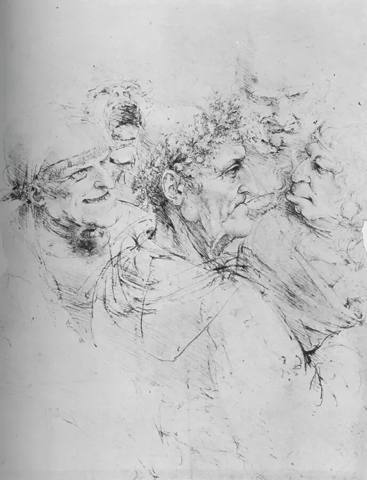 Framed Print : Five Grotesque Heads, c1480 (1945). Artist: Leonardo da Vinci Framed Print : Five Grotesque Heads, c1480 (1945). Artist: Leonardo da Vinci