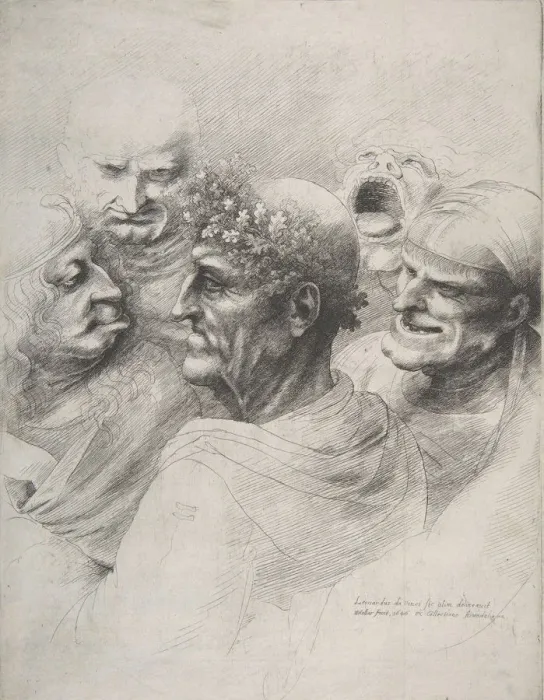Framed Print : Five grotesque heads, including an elderly man with an oak leaf wreath, 1646. 1646 Framed Print : Five grotesque heads, including an elderly man with an oak leaf wreath, 1646. 1646