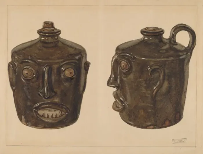 Framed Print : Grotesque Jug, c. 1936. Creator: Frank Fumagalli Framed Print : Grotesque Jug, c. 1936. Creator: Frank Fumagalli