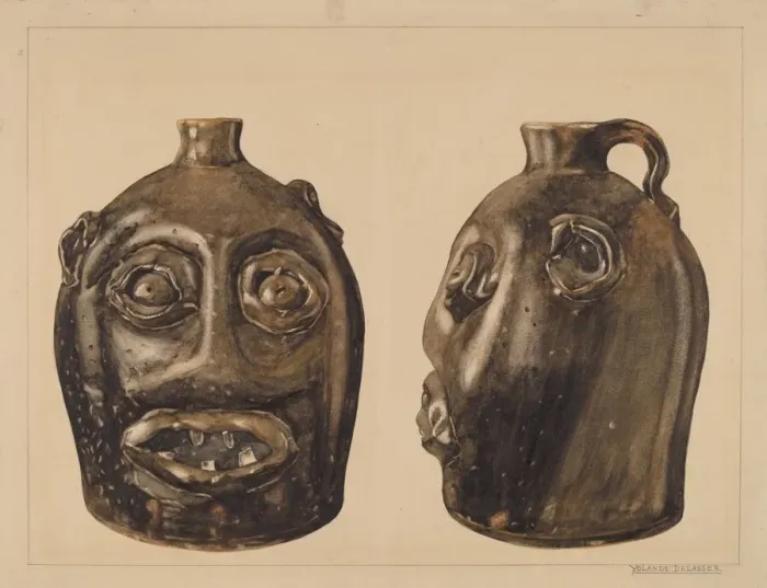 Framed Print : Grotesque Jug, c. 1936. Creator: Yolande Delasser Framed Print : Grotesque Jug, c. 1936. Creator: Yolande Delasser