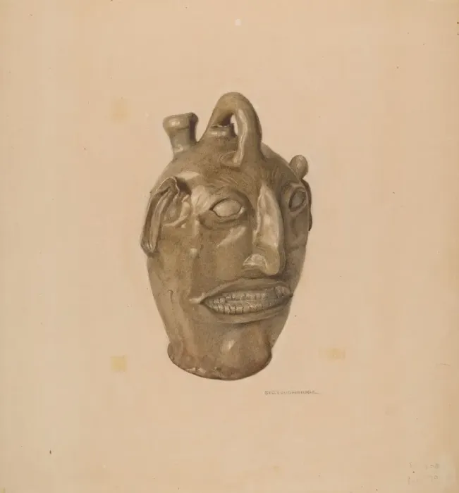 Framed Print : Grotesque Jug, c. 1938. Creator: George Loughridge Framed Print : Grotesque Jug, c. 1938. Creator: George Loughridge