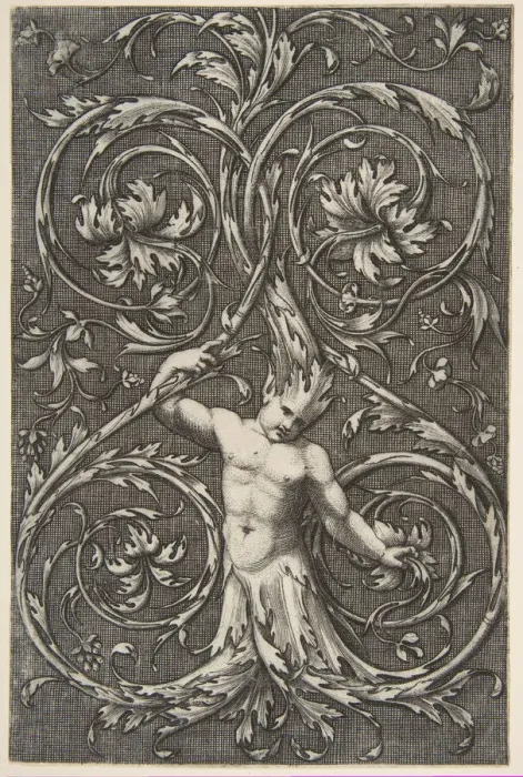 Framed Print : Grotesque with male figure with lower body and head of acanthus scrolls, ca. 1515-1600 Framed Print : Grotesque with male figure with lower body and head of acanthus scrolls, ca. 1515-1600