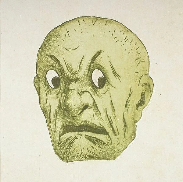 Grotesque Mask, before 1888. Creator: Henri-Charles Guerard