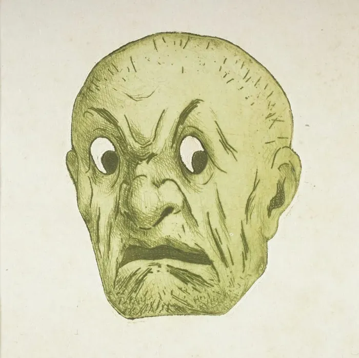 Framed Print : Grotesque Mask, before 1888. Creator: Henri-Charles Guerard Framed Print : Grotesque Mask, before 1888. Creator: Henri-Charles Guerard