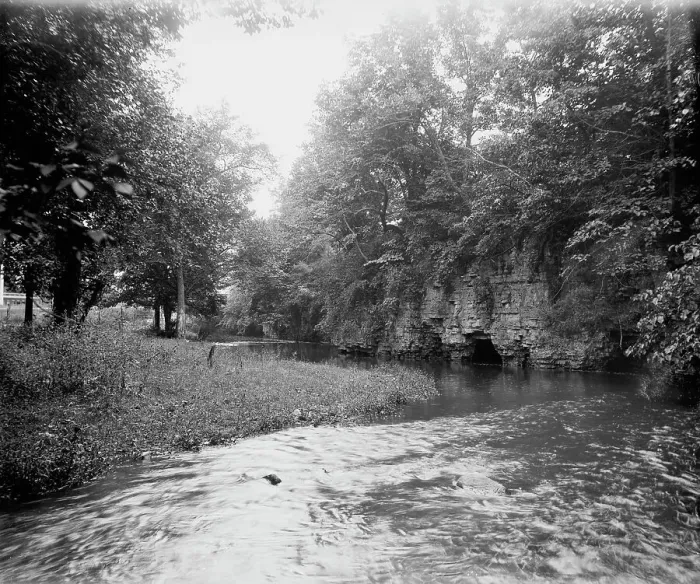Framed Print : Grotto, Mill Creek Park, near Batavia, The, between 1880 and 1899. Creator: Unknown Framed Print : Grotto, Mill Creek Park, near Batavia, The, between 1880 and 1899. Creator: Unknown