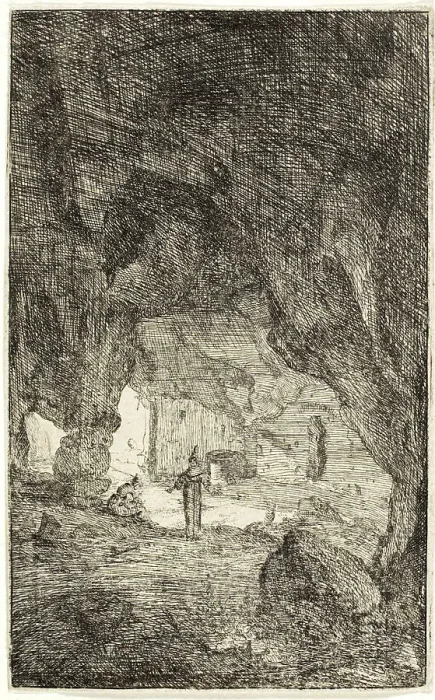 Framed Print : Grotto and Friars, from The Ruins of Rome, 1639 / 1640. Creator: Bartholomeus Breenbergh Framed Print : Grotto and Friars, from The Ruins of Rome, 1639 / 1640. Creator: Bartholomeus Breenbergh