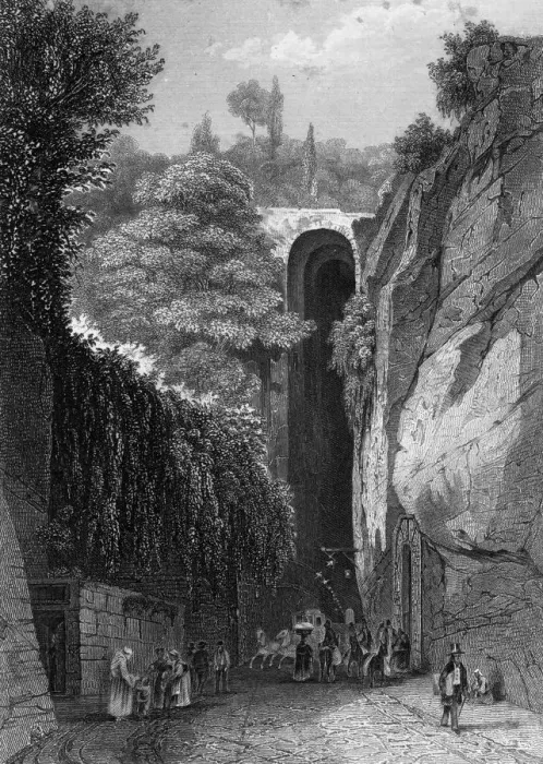 Framed Print : The Grotto of Posillipo near Naples, Italy, 19th century. Artist: J Poppel Framed Print : The Grotto of Posillipo near Naples, Italy, 19th century. Artist: J Poppel