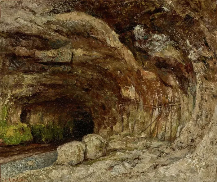 Framed Print : Grotto of Sarrazine near Nans-sous-Sainte-Anne, about 1864. Creator: Gustave Courbet Framed Print : Grotto of Sarrazine near Nans-sous-Sainte-Anne, about 1864. Creator: Gustave Courbet