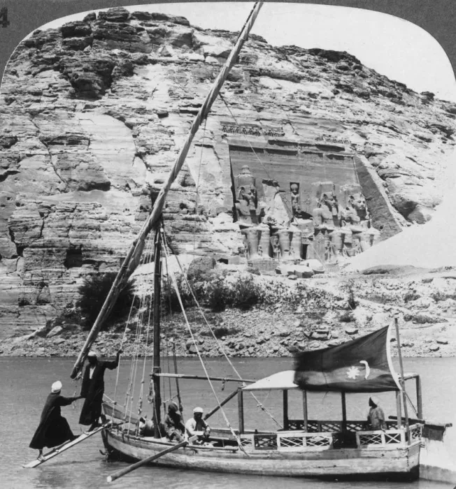 Framed Print : The grotto temple of Abu Simbel, seen from the Nile, Egypt, 1905. Artist: Underwood & Underwood Framed Print : The grotto temple of Abu Simbel, seen from the Nile, Egypt, 1905. Artist: Underwood & Underwood