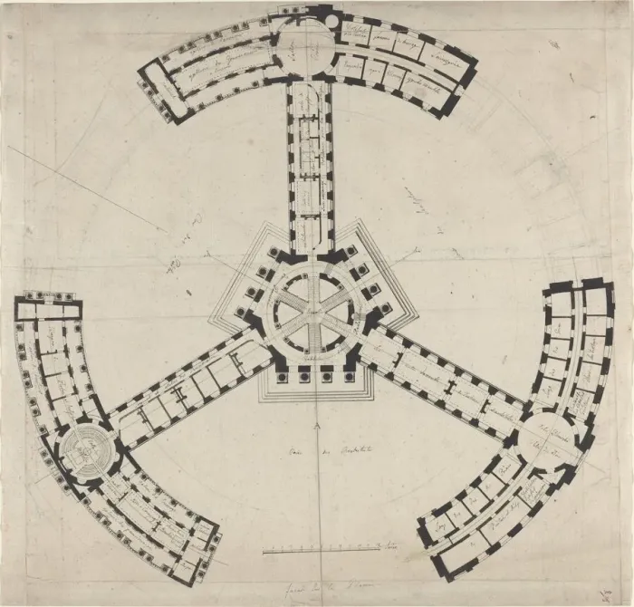 Framed Print : Ground Plan for an Academy of the Fine Arts, 1750 / 1790. Creator: Unknown Framed Print : Ground Plan for an Academy of the Fine Arts, 1750 / 1790. Creator: Unknown