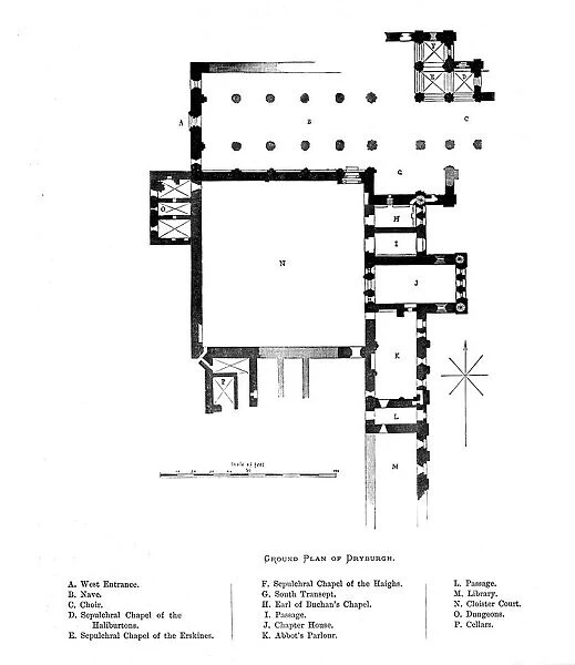 Ground Plan of Dryburgh, 1897