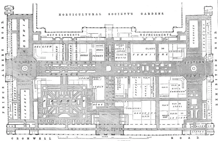 Framed Print : Ground plan of the International Exhibition Building, 1862. Creator: John Dower Framed Print : Ground plan of the International Exhibition Building, 1862. Creator: John Dower