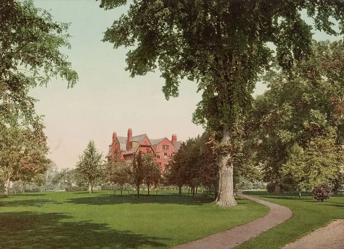 Framed Print : In the grounds of Smith College, Northampton, c1900. Creator: Unknown Framed Print : In the grounds of Smith College, Northampton, c1900. Creator: Unknown