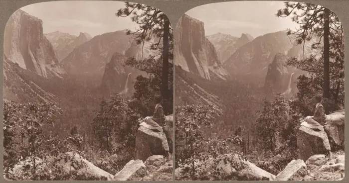 Framed Print : Group of 23 Stereograph Views of Yosemite Valley Housed in Original Publishers Box, ca Framed Print : Group of 23 Stereograph Views of Yosemite Valley Housed in Original Publishers Box, ca