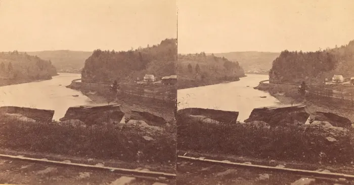 Framed Print : Group of 5 Stereograph Views of Canals, 1860s-80s. Creator: Unknown