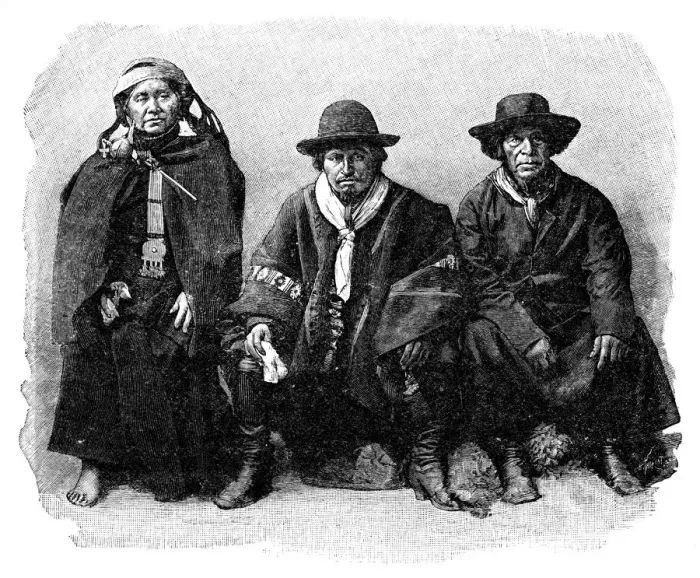 Framed Print : A group of Araucanians, Chile / Argentina, 1895 Framed Print : A group of Araucanians, Chile / Argentina, 1895