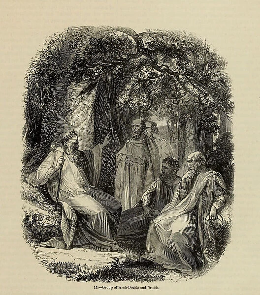 Group of Archdruids and Druids (From the book Old England: A Pictorial Museum), 1845. Artist: Anonymous