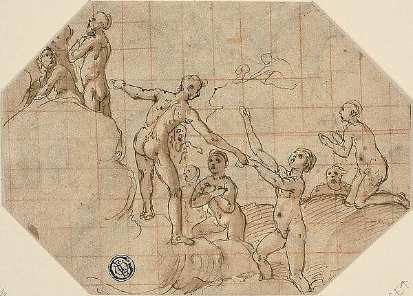 Group of Blessed Souls: Study for the Last Judgment, 1576 / 79. Creator: Federico Zuccaro