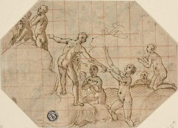 Framed Print : Group of Blessed Souls: Study for the Last Judgment, 1576 / 79. Creator: Federico Zuccaro Framed Print : Group of Blessed Souls: Study for the Last Judgment, 1576 / 79. Creator: Federico Zuccaro