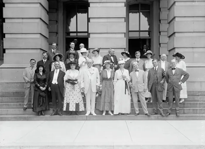 Framed Print : Group At US Capitol, 1916. Creator: Harris & Ewing. Group At US Capitol, 1916. Creator: Harris & Ewing Framed Print : Group At US Capitol, 1916. Creator: Harris & Ewing. Group At US Capitol, 1916. Creator: Harris & Ewing
