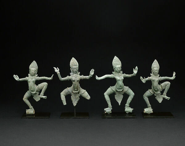 Group of Four Celestial Dancing Beauties (Apsaras), Angkor period