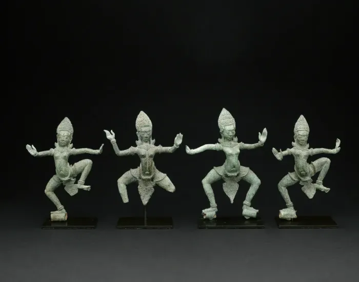 Framed Print : Group of Four Celestial Dancing Beauties (Apsaras), Angkor period Framed Print : Group of Four Celestial Dancing Beauties (Apsaras), Angkor period