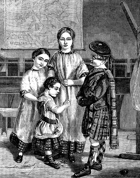Group of Children in the Royal Caledonian Asylum - from a painting by Mr. Wighton, 1858. Creator: Unknown