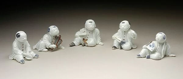 Group of Five Chinese Boy Okimono, 19th century. Creator: Unknown