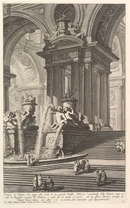 Framed Print : Group of columns which support two arches of a great courtyard... (Gruppo di Colonn Framed Print : Group of columns which support two arches of a great courtyard... (Gruppo di Colonn