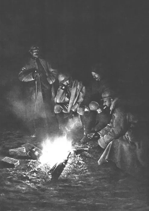 Framed Print : Group d'officiers au bivouac. 1916. Creator: Unknown Framed Print : Group d'officiers au bivouac. 1916. Creator: Unknown