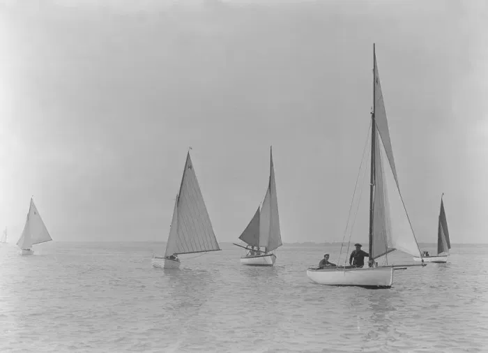 Framed Print : Group of East Cowes Sailing Club Boats, July 1921. Creator: Kirk & Sons of Cowes Framed Print : Group of East Cowes Sailing Club Boats, July 1921. Creator: Kirk & Sons of Cowes