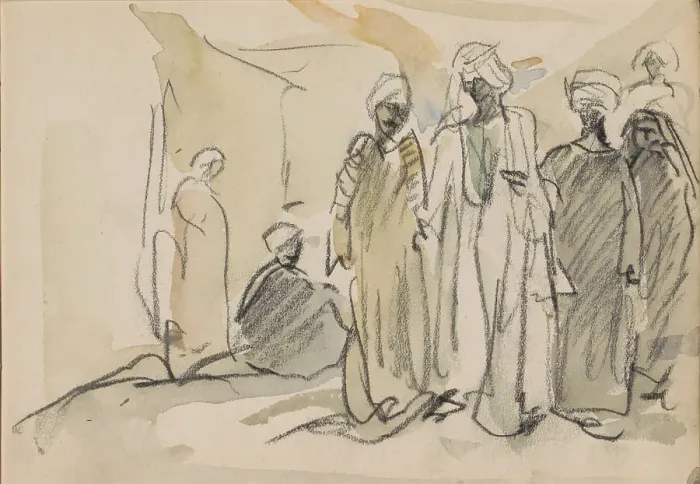 Framed Print : Group of Egyptians, 1919. Creator: Marius Bauer Framed Print : Group of Egyptians, 1919. Creator: Marius Bauer