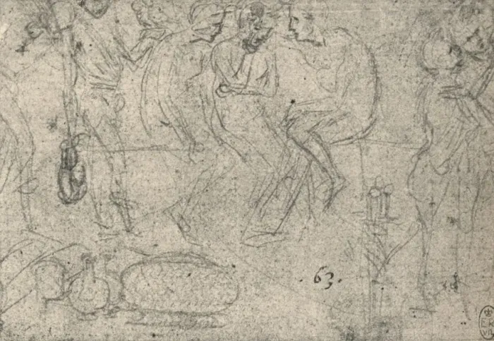 Framed Print : Group of Figures in Conversation, c1480 (1945). Artist: Leonardo da Vinci Framed Print : Group of Figures in Conversation, c1480 (1945). Artist: Leonardo da Vinci