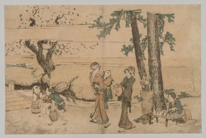 Framed Print : Group of Figures near a Brook, 1760-1849. Creator: Katsushika Hokusai (Japanese, 1760-1849) Framed Print : Group of Figures near a Brook, 1760-1849. Creator: Katsushika Hokusai (Japanese, 1760-1849)