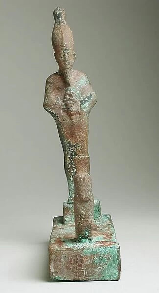 Group Figurine of Osiris Facing a Squatting Goddess (image 2 of 2), 26th-31st Dynasty (664-332 BCE). Creator: Unknown