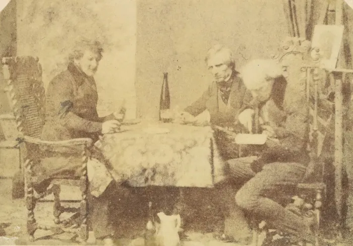 Framed Print : Group of Gentlemen Conversing over a Glass of Wine, February 7, 1846 Framed Print : Group of Gentlemen Conversing over a Glass of Wine, February 7, 1846