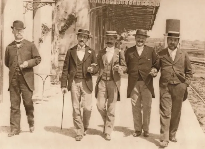 Framed Print : A group of gentlemen walking, 1937 Framed Print : A group of gentlemen walking, 1937