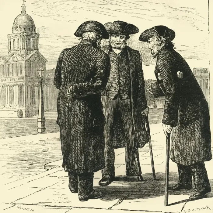 Framed Print : Group of Greenwich Pensioners, (c1878). Creator: Unknown Framed Print : Group of Greenwich Pensioners, (c1878). Creator: Unknown