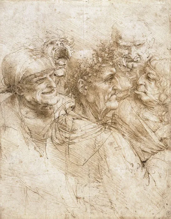 Framed Print : A group of five grotesque heads, ca 1493 Framed Print : A group of five grotesque heads, ca 1493