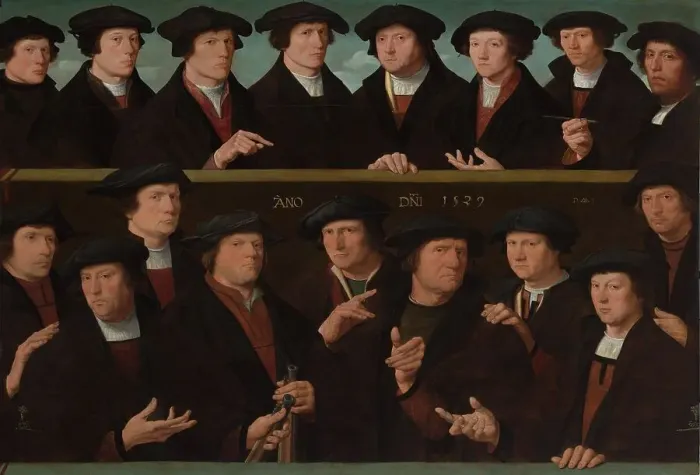 Framed Print : A Group of Guardsmen, 1529, 1529. Creator: Dirck Jacobsz Framed Print : A Group of Guardsmen, 1529, 1529. Creator: Dirck Jacobsz