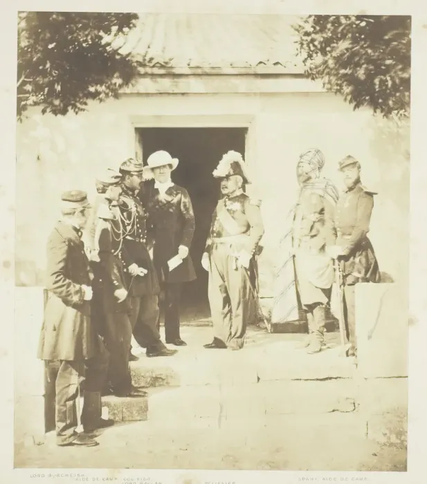 Framed Print : Group at Head Quarters, 1855. Creator: Roger Fenton Framed Print : Group at Head Quarters, 1855. Creator: Roger Fenton