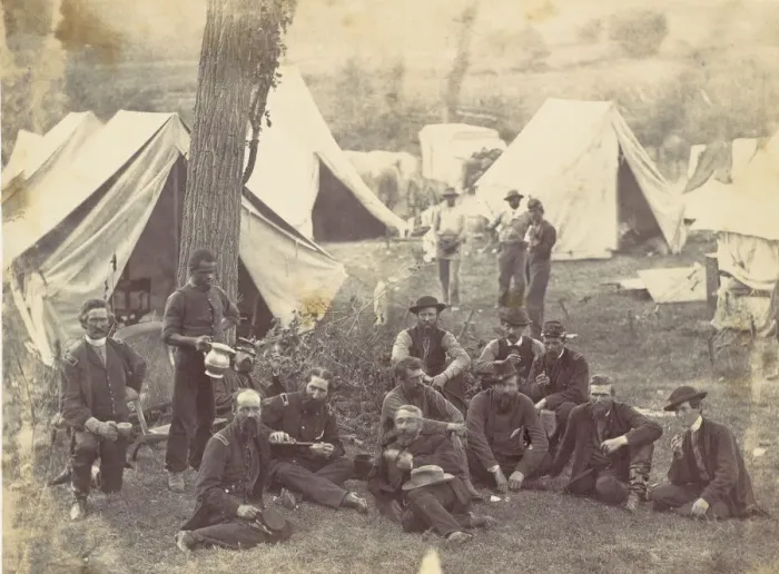 Framed Print : Group at Headquarters of the Army of the Potomac, Antietam, October 1862, 1862 Framed Print : Group at Headquarters of the Army of the Potomac, Antietam, October 1862, 1862