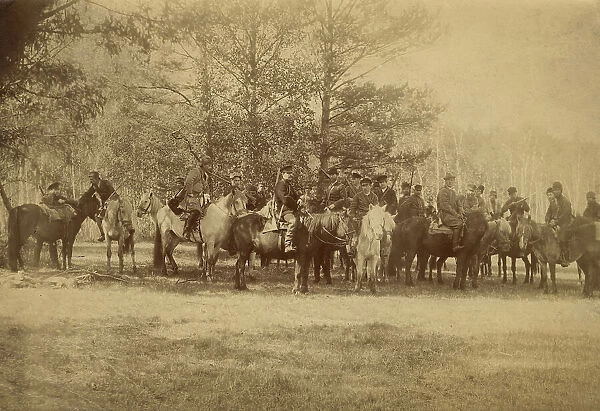 A group of hunters on horseback, 1910-1919. Creator: Unknown