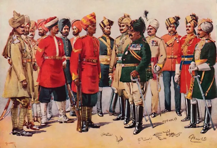 Framed Print : A Group of Indian Soldiers, 1913. Artist: AC Lovett Framed Print : A Group of Indian Soldiers, 1913. Artist: AC Lovett