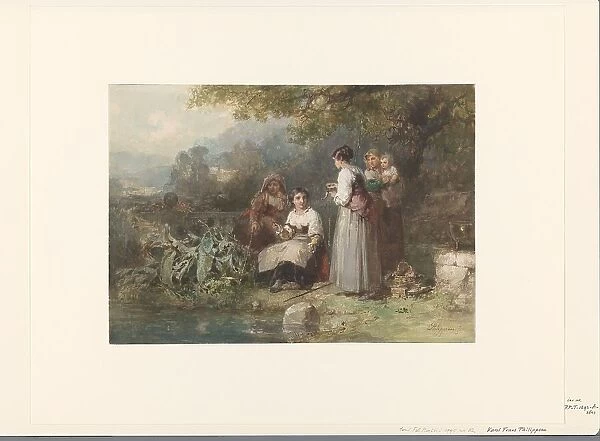 Group of Italian fisherwomen, 1835-1892. Creator: Karel Frans Philippeau