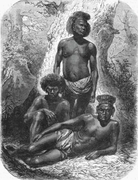 Framed Print : Group of Kanaks; Some Account of New Caledonia, 1875. Creator: Unknown Framed Print : Group of Kanaks; Some Account of New Caledonia, 1875. Creator: Unknown