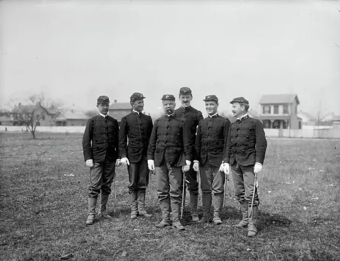 Framed Print : Group of Marine officers, between 1890 and 1901. Creator: Unknown