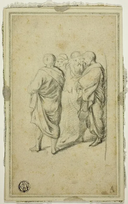 Framed Print : Group of Four Men in Togas, n.d. Creator: Gerard Terborch II Framed Print : Group of Four Men in Togas, n.d. Creator: Gerard Terborch II