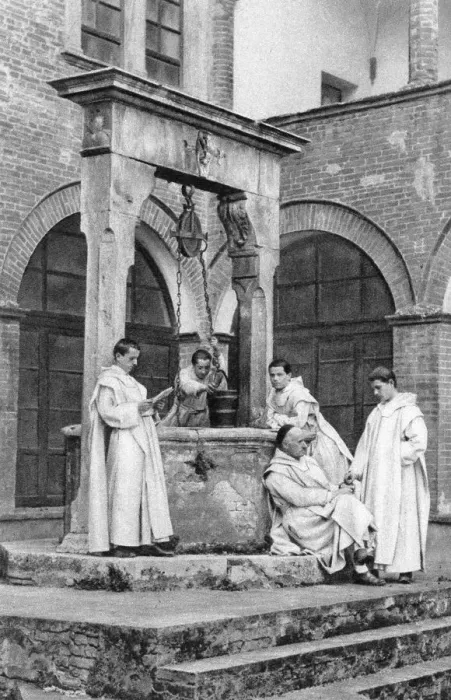 Framed Print : A group of monks at the monastery of Monte Oliveto Maggiore, Italy, 1922 Framed Print : A group of monks at the monastery of Monte Oliveto Maggiore, Italy, 1922